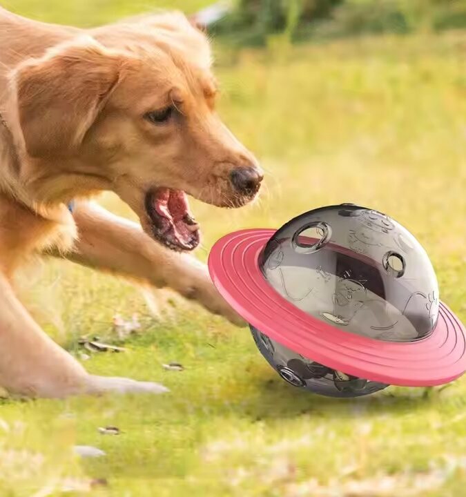 Dog Cat UFO Ball Treat Dispensing Toy – Interactive Pet Food Dispenser for Dogs & Cats, Slow Feeder, Mental Stimulation, and Fun Playtime Activity