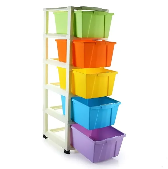 Durable 5-Layer Storage Drawer Cabinet – Multi-Purpose Plastic Organizer for Home, Office & Bedroom – Spacious, Stackable & Portable Storage Solution