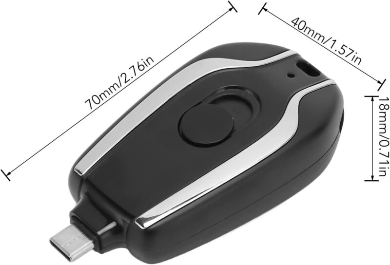 Small Portable Emergency Keychain Power Bank – Ultra-Compact Mini Backup Charger for Smartphones & USB Devices, Perfect for Travel & Emergency Use - Image 2