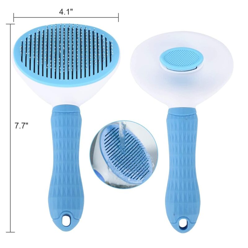 Pet Self-Cleaning Grooming Brush – Efficient Shedding & Detangling Tool for Dogs & Cats with Easy Hair Removal - Image 3