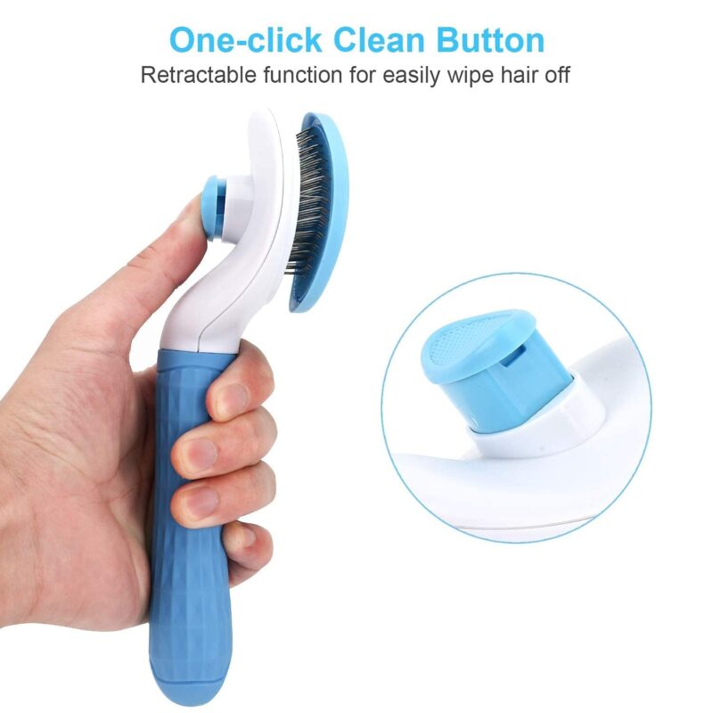 Pet Self-Cleaning Grooming Brush – Efficient Shedding & Detangling Tool for Dogs & Cats with Easy Hair Removal - Image 4