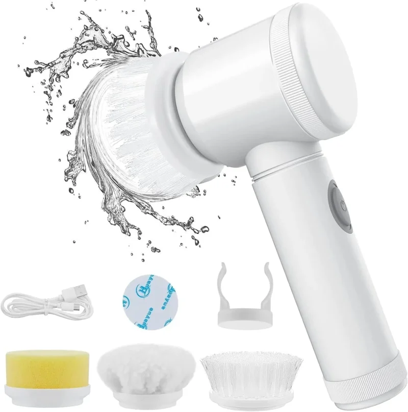 Versatile 5-in-1 Electric Magic Brush for Cleaning – Multi-Function Rechargeable Scrubber with Adjustable Speeds & Interchangeable Brush Heads for Kitchen, Bathroom, Tiles & More - Image 2