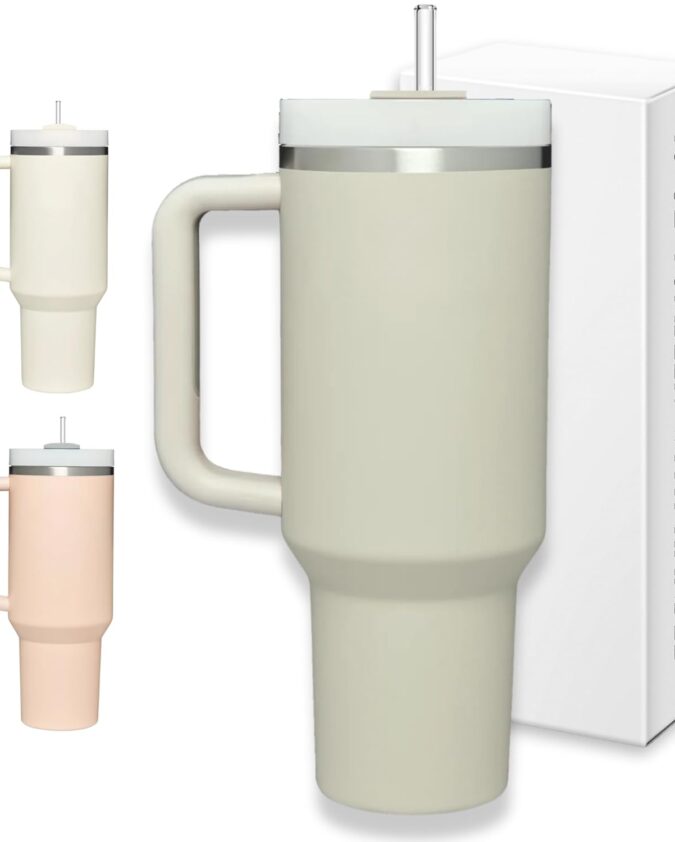 Premium Tumbler Vacuum Sealed Cup with Handle – Double-Walled Insulated Stainless Steel Travel Mug for Hot & Cold Beverages, Leakproof & Durable Drinkware for Home, Office, and Outdoor Use