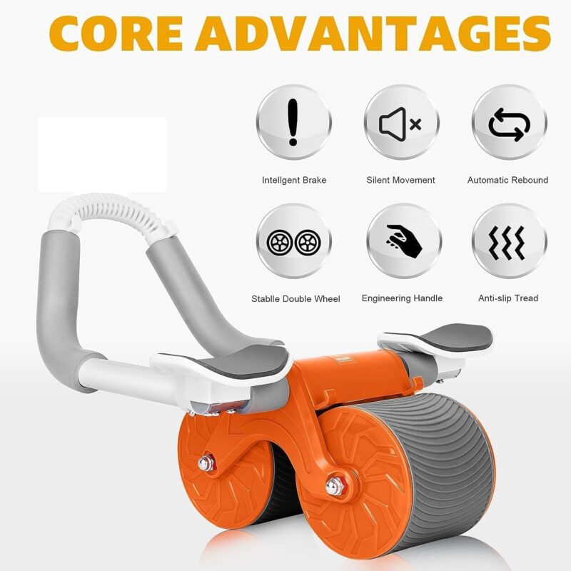 New AB Roller with Built-in Mobile Stand & Timer – Adjustable Core Workout Equipment for Home Gym & Strength Training - Image 4
