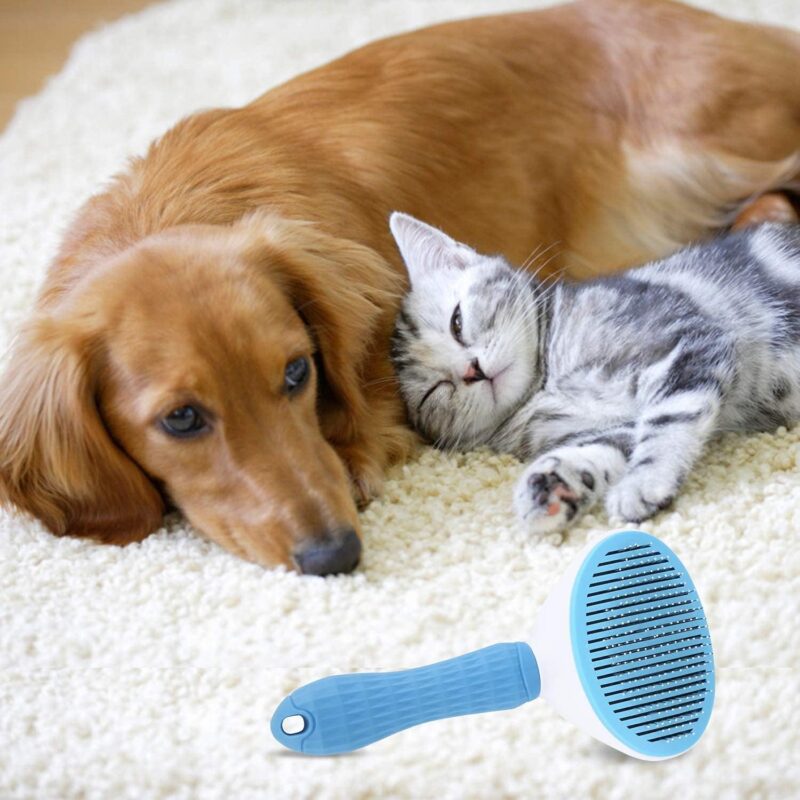 Pet Self-Cleaning Grooming Brush – Efficient Shedding & Detangling Tool for Dogs & Cats with Easy Hair Removal