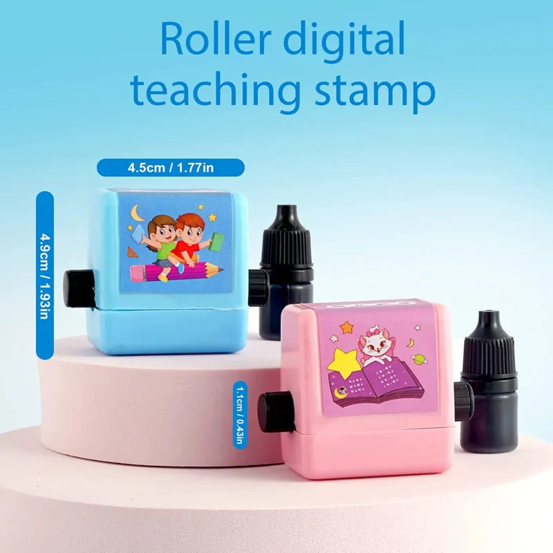 Math Roller Stamp for Addition Subtraction Multiplication Division, Roller Number Digital Teaching Stamp, Math Practice Rolling Stamp - Image 6