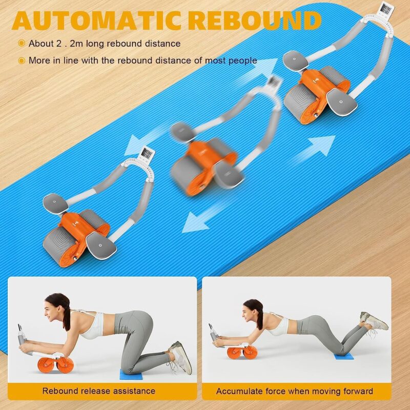 New AB Roller with Built-in Mobile Stand & Timer – Adjustable Core Workout Equipment for Home Gym & Strength Training - Image 6
