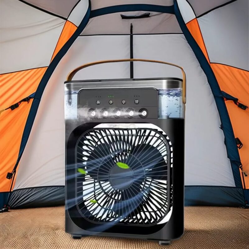 Portable USB Air Cooler Fan with Humidifier, LED Light & Adjustable Speed – Personal Mini AC for Home & Travel - Image 7